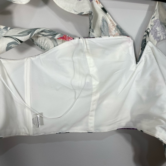 Wayf Ivory Crawford tropical ruffle crop top size XL - Picture 4 of 6